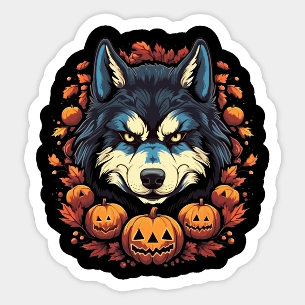 Alaskan Husky Halloween Sticker by JH Mart